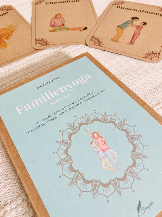 Familienyoga Kartenset – 19 A6 Partner‑Asana Karten (Kinderyoga, Thaiyoga, Bewegungspädagogik)
